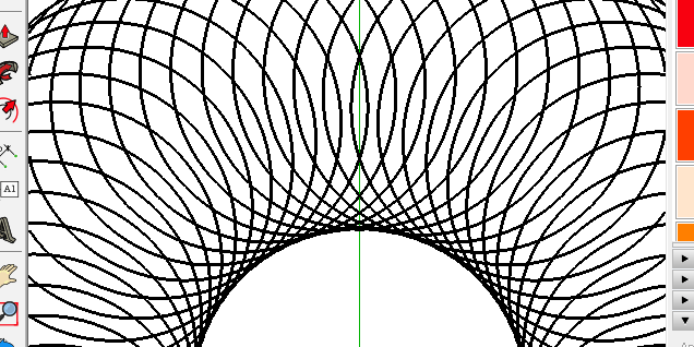 Parametric curves address coordinates by output of different functions of a special parameter. In this case we have x=49.75*cos(t)+24.75*cos(-199/3*t) and y=49.75*sin(t)-24.75*sin(-199/3*t) and get a Guilloche curve.