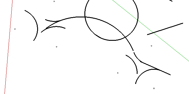 Depending on the geometry every possible arc with the defined radius will be drawn. In this case Make L produced 6 arcs.