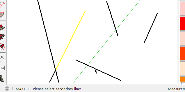 Select the secondary line which will be extended.