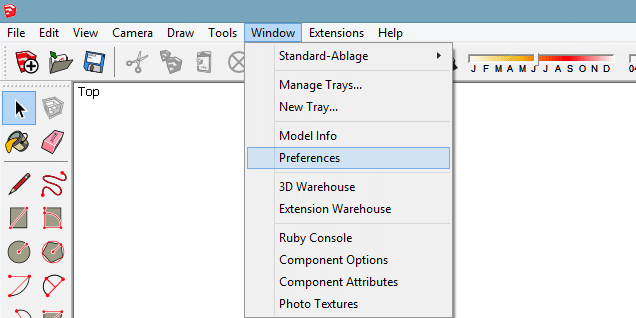 Let us create the shortcut "Alt+l" for "Make L": Goto Window/Preferences.  